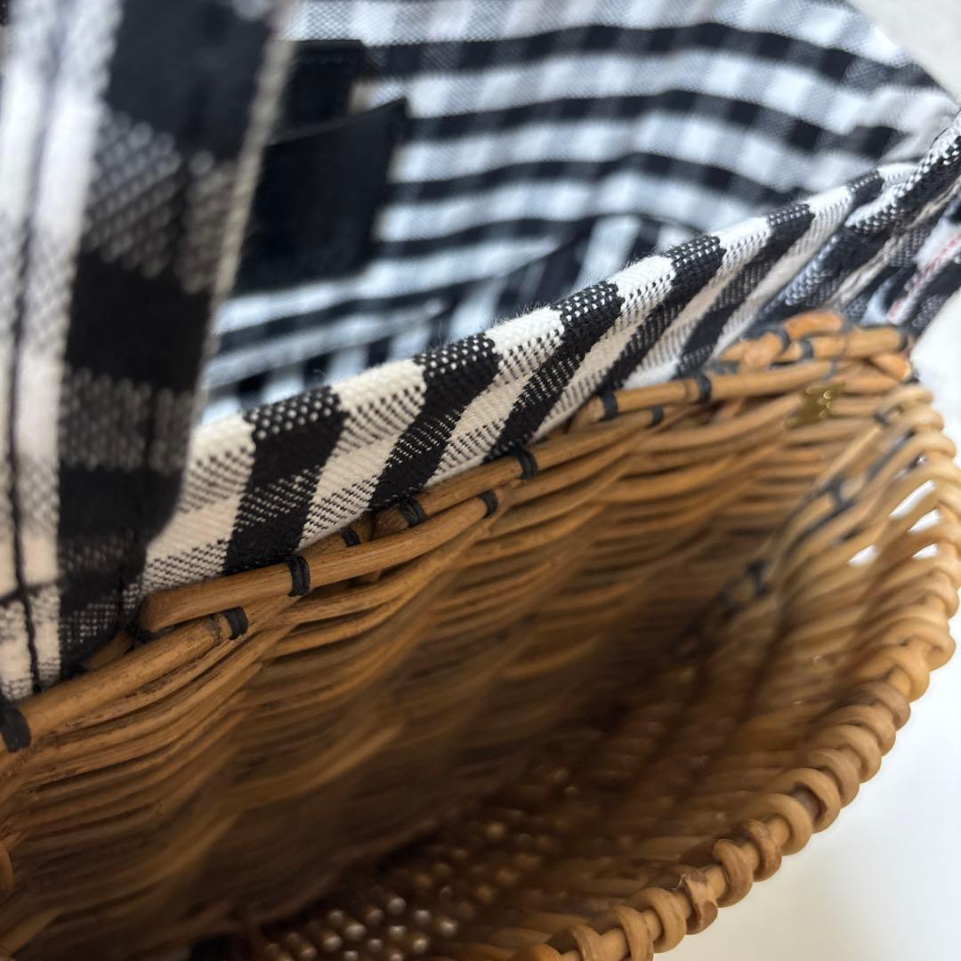 エバゴス ebagos ギンガムチェック　カゴバッグ 被せ布