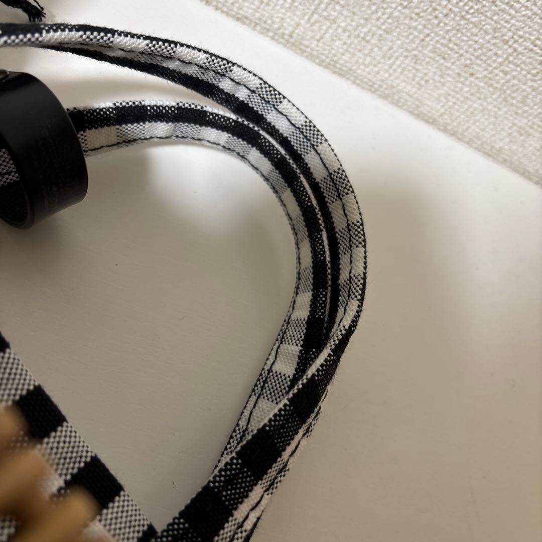 エバゴス ebagos ギンガムチェック　カゴバッグ 被せ布