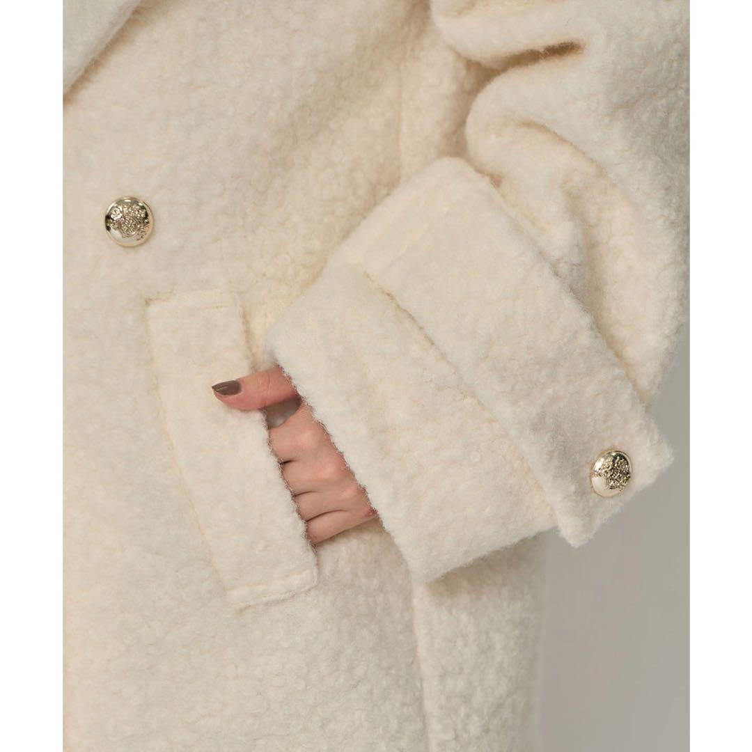 REDYAZEL レディアゼル ボアダブルミドルコート オフホワイト