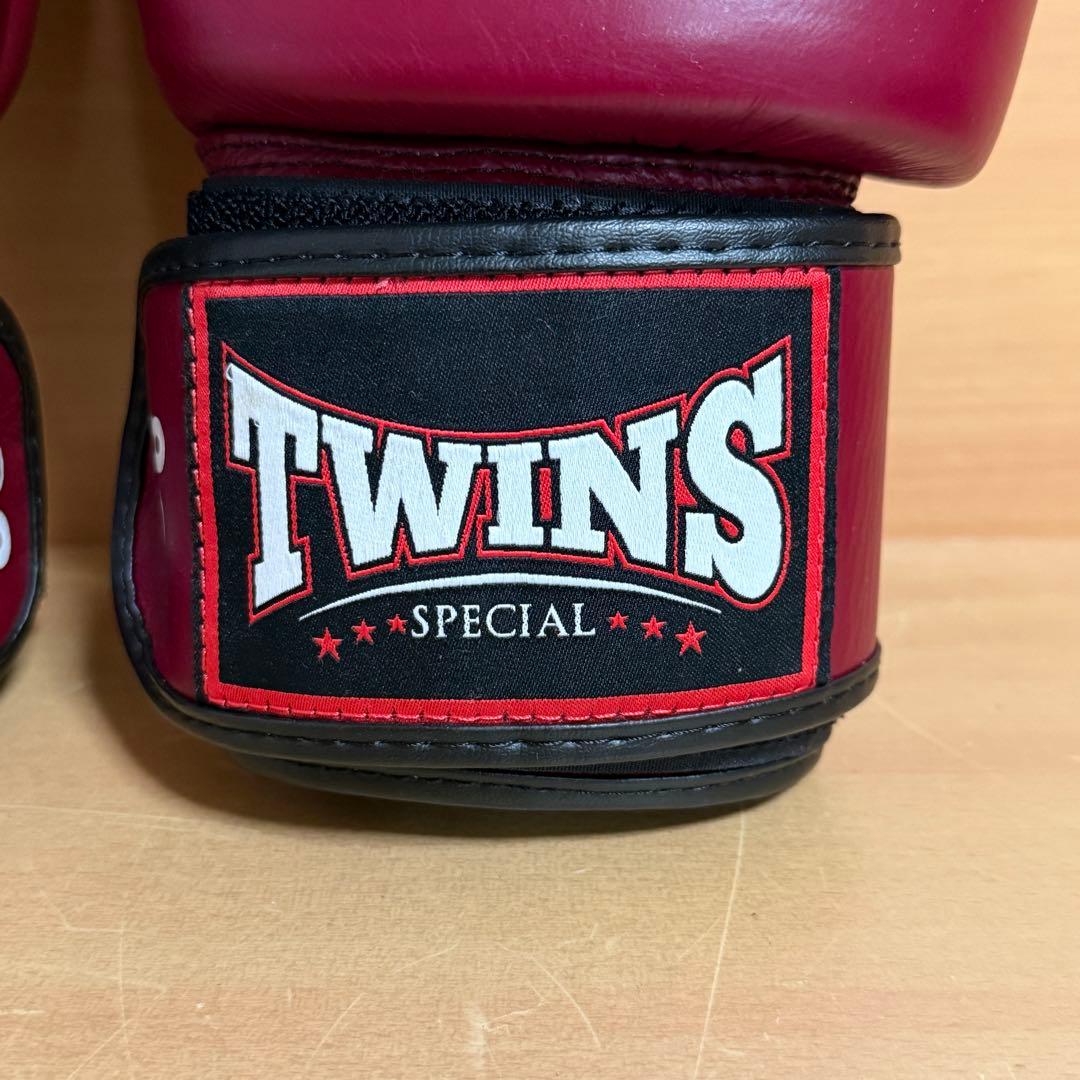 【美品】TWINS ツインズ ボクシング グローブ 8oz 本革 ワインレッド