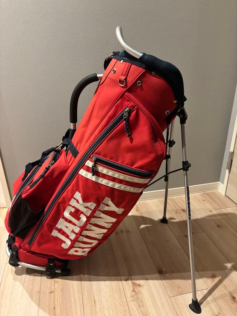 JACK BUNNY 赤 スタンド式ゴルフバッグ