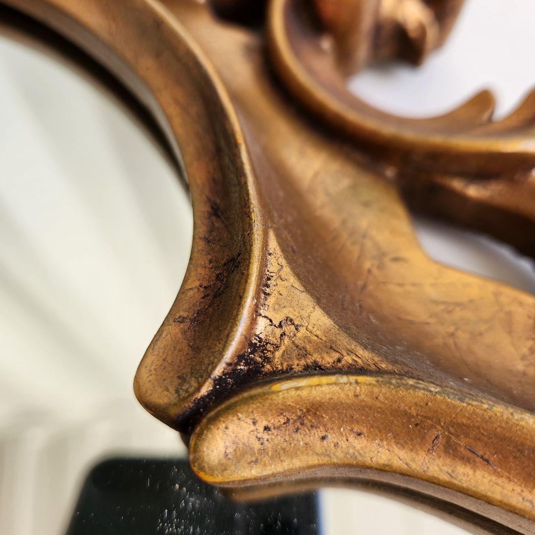 ロココ アンティーク ゴールド ギルト ウッド 装飾フレーム ウォールミラー