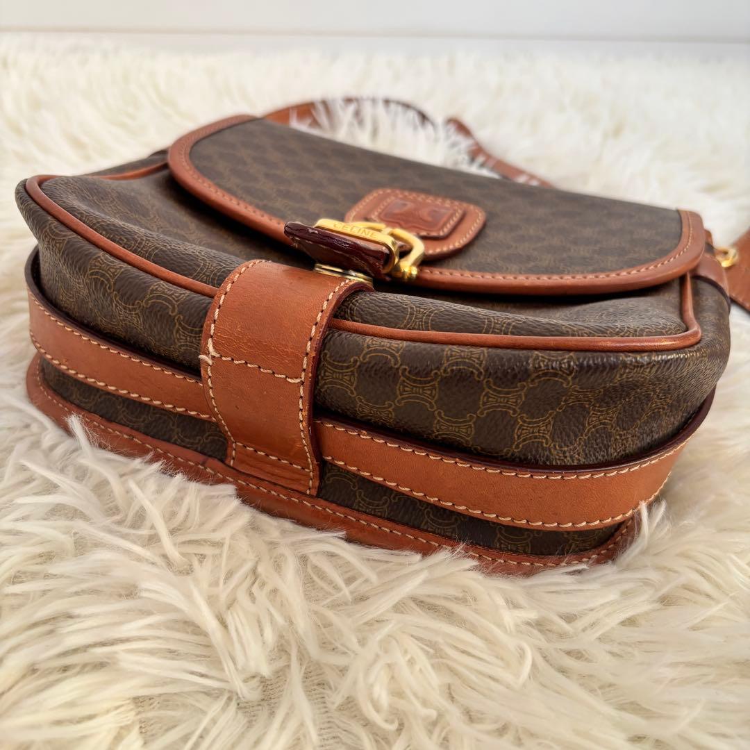 鑑定済美品セリーヌCELINEマカダム柄ショルダーバッグ ヴィンテージトリオンフ