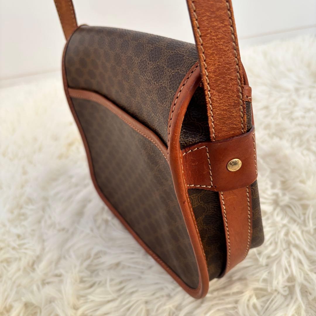 鑑定済美品セリーヌCELINEマカダム柄ショルダーバッグ ヴィンテージトリオンフ