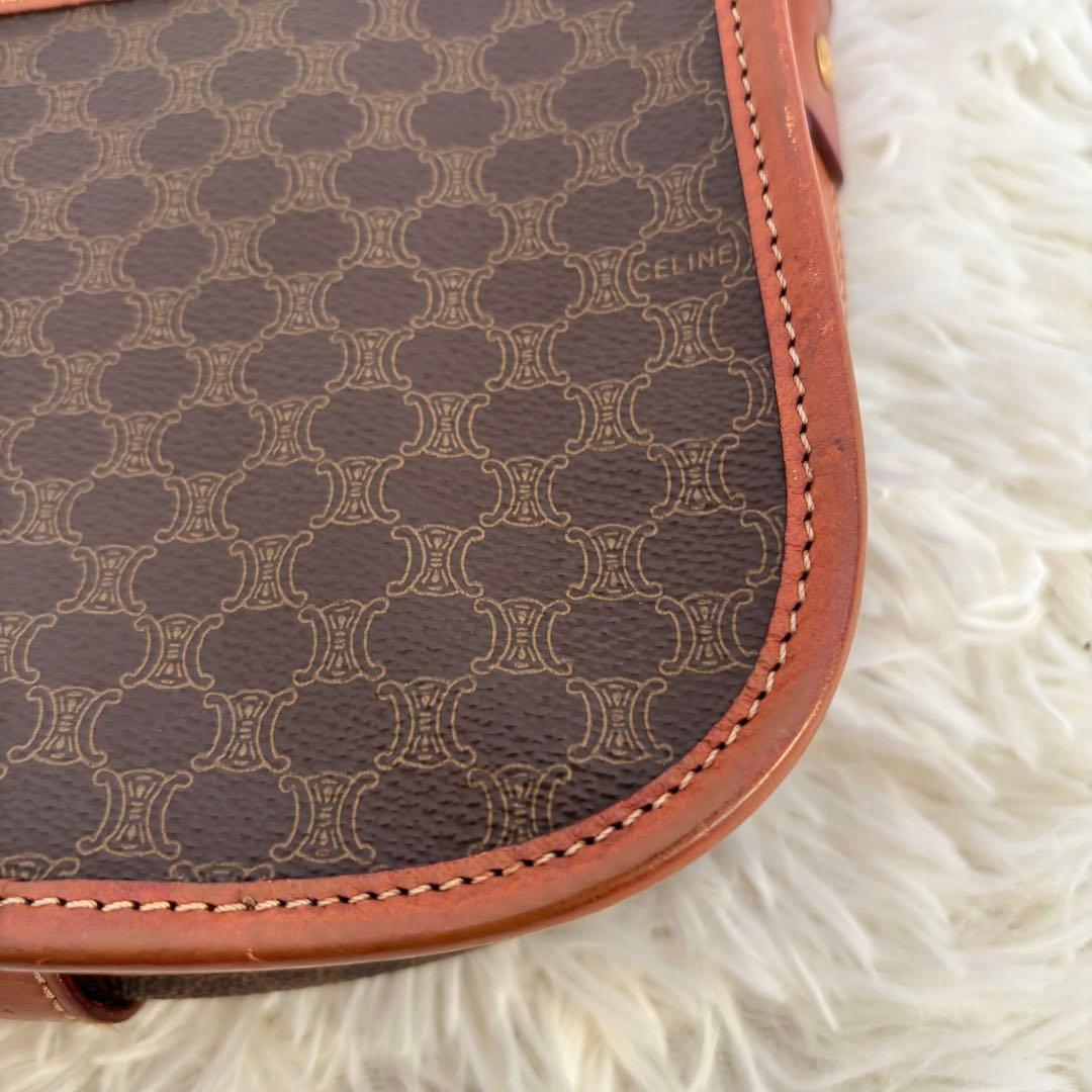 鑑定済美品セリーヌCELINEマカダム柄ショルダーバッグ ヴィンテージトリオンフ