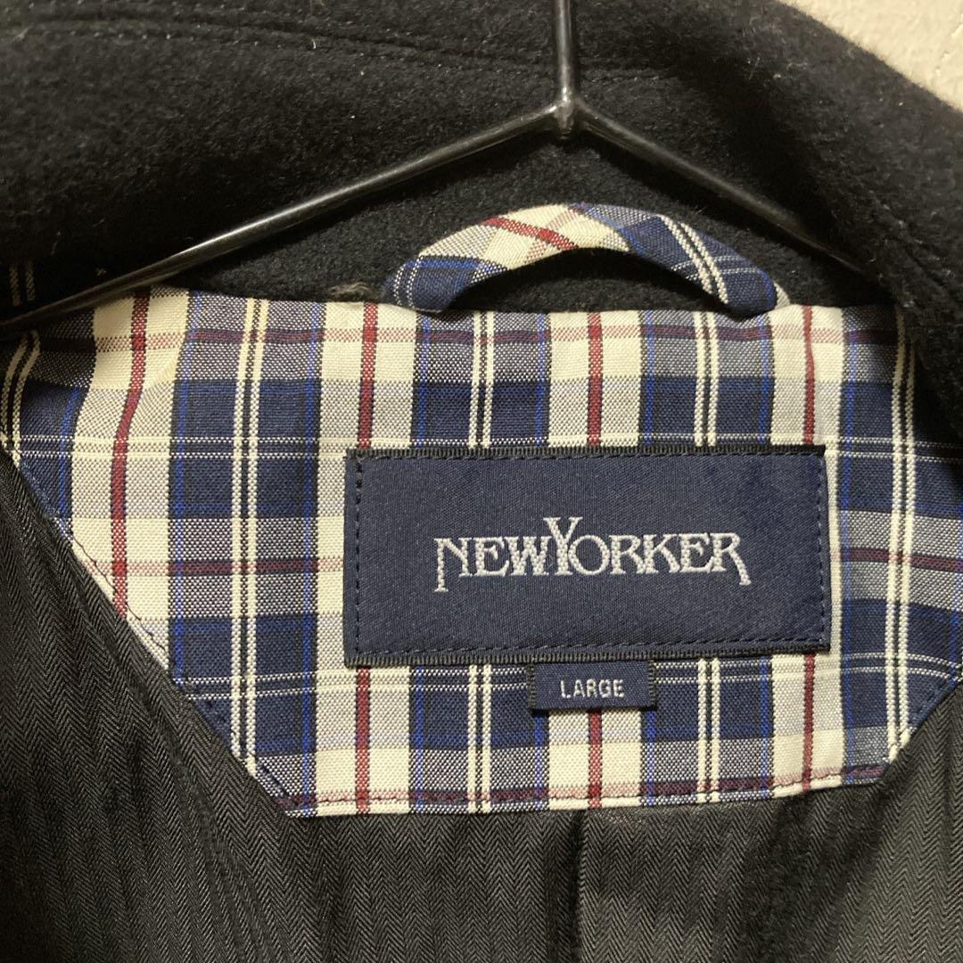 超美品 NEW YORKER ニューヨーカー ウール Pコート ビジネスコート