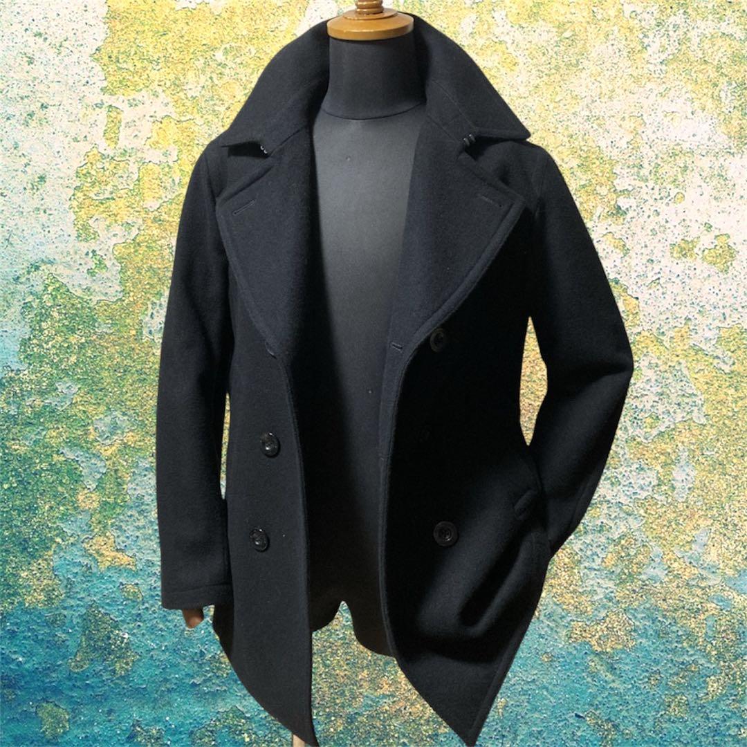 超美品 NEW YORKER ニューヨーカー ウール Pコート ビジネスコート