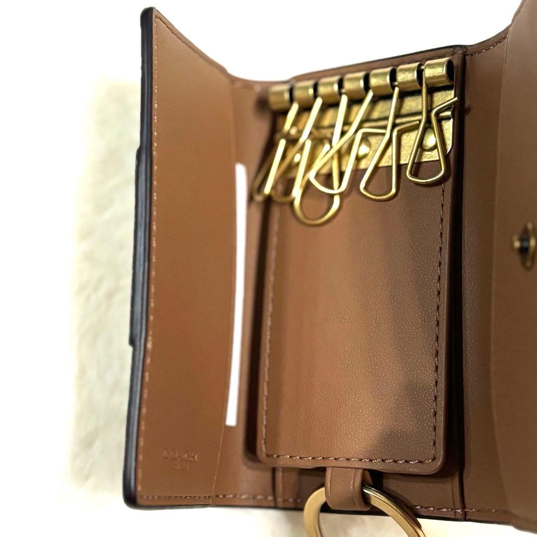 [極美品]COACH コーチ6 リング キー ケース・ホース アンド キャリッジ