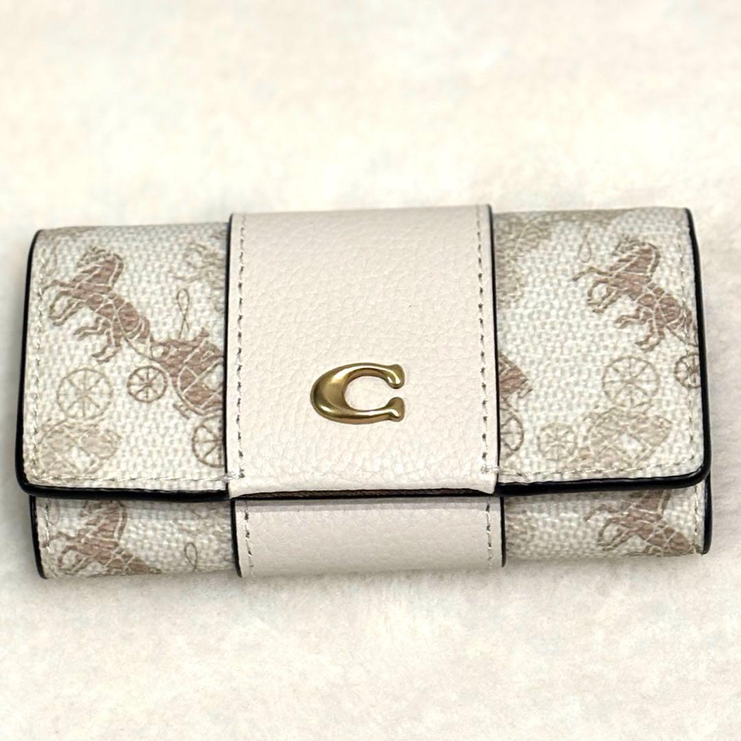 [極美品]COACH コーチ6 リング キー ケース・ホース アンド キャリッジ