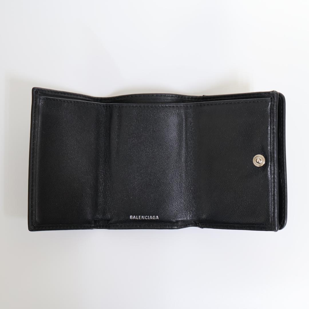 BALENCIAGA 三つ折り財布 551921 レッドロゴ 付属品付 伊勢丹