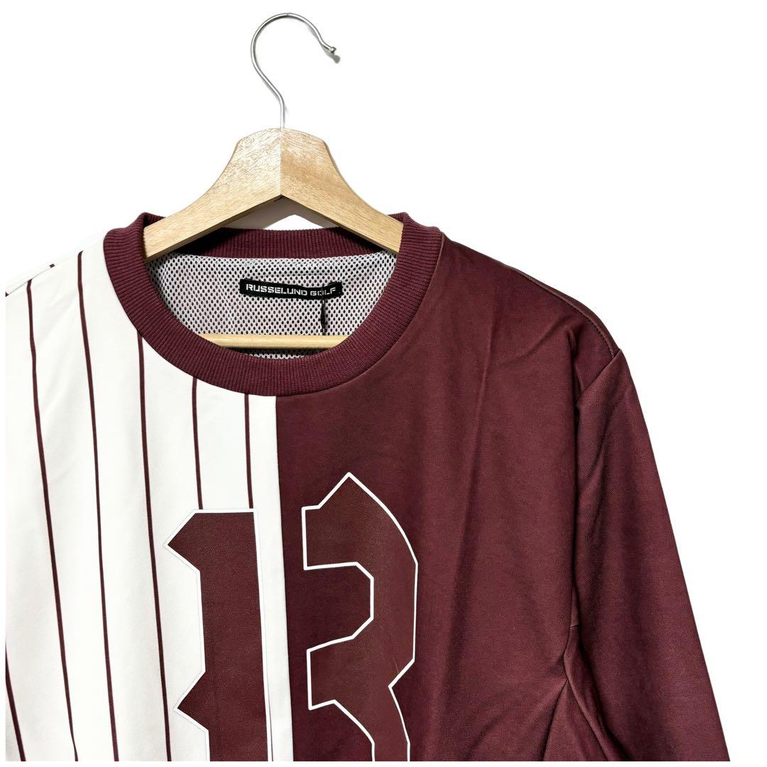 ラッセルノ ゴルフ バイカラー クルーネック プルオーバーブルゾン ボルドー 6