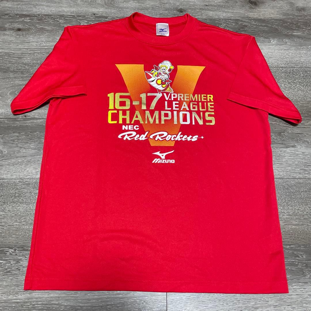 極美品 MIZUNO NECレッドロケッツ 16-17優勝記念 DRY Tシャツ