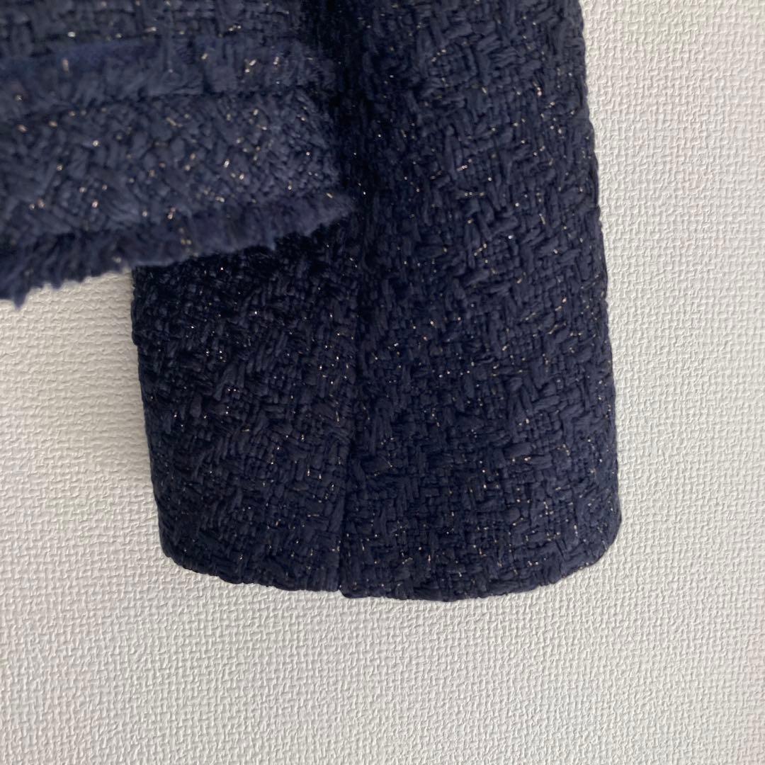 【期間限定お値引き】ツイード　ノーカラージャケット40