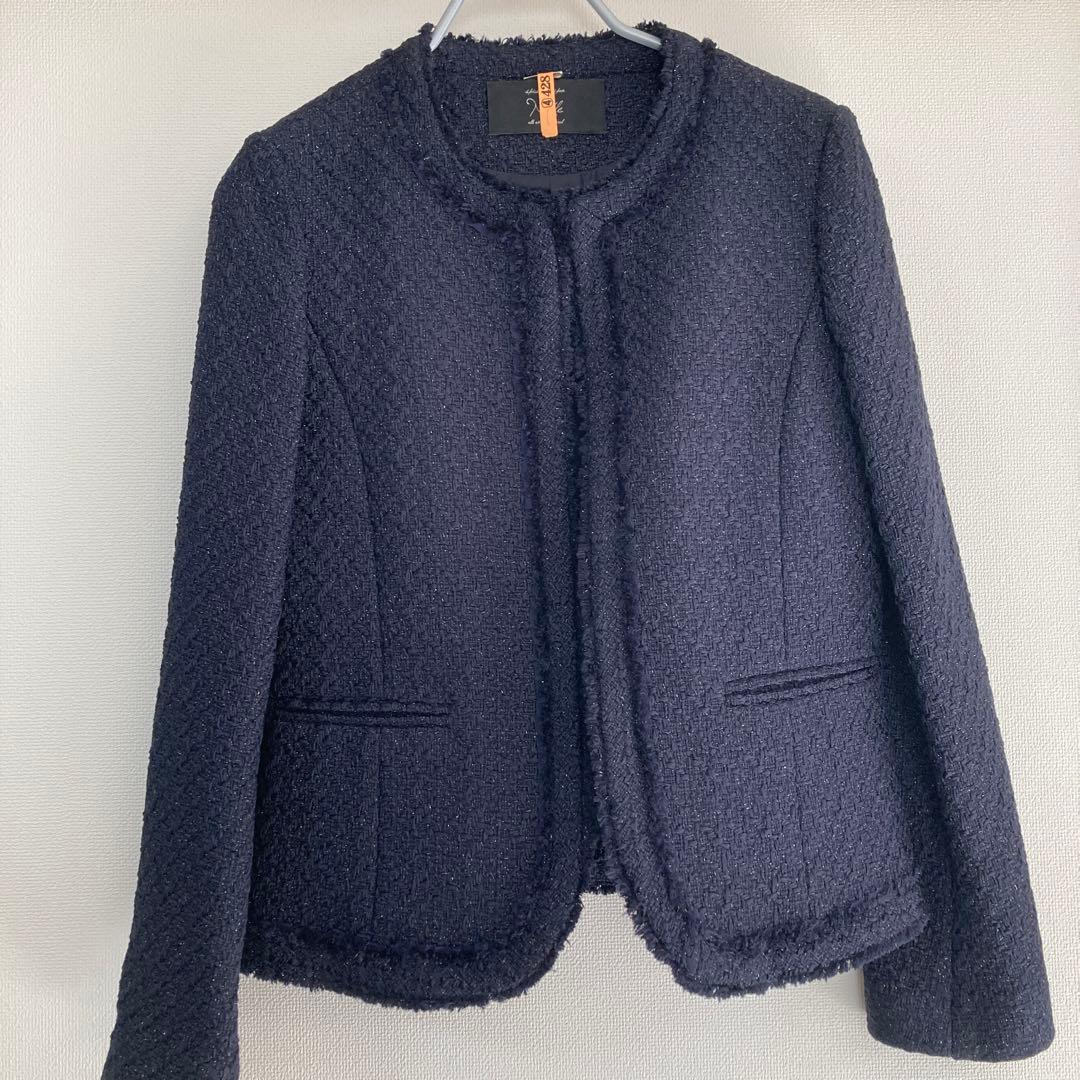 【期間限定お値引き】ツイード　ノーカラージャケット40