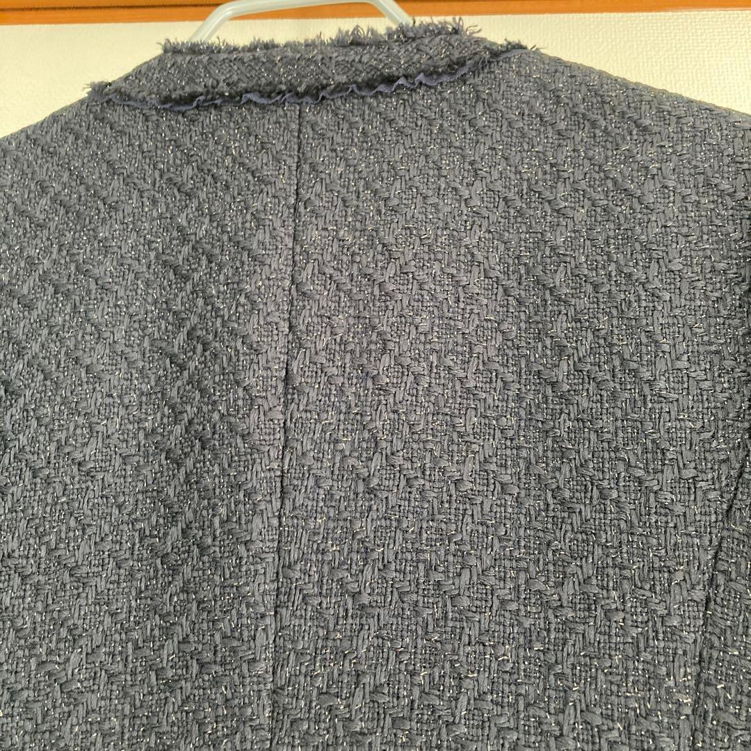 【期間限定お値引き】ツイード　ノーカラージャケット40