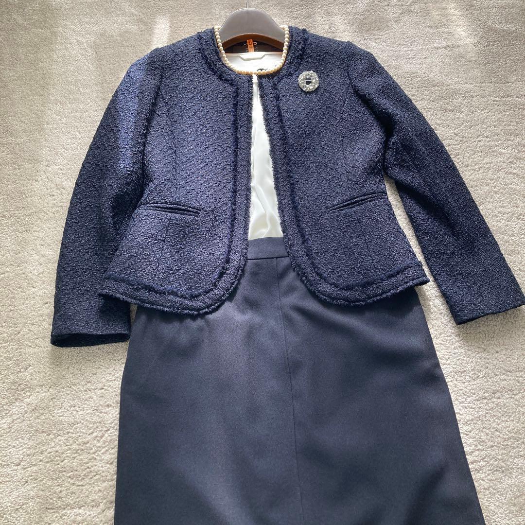 【期間限定お値引き】ツイード　ノーカラージャケット40