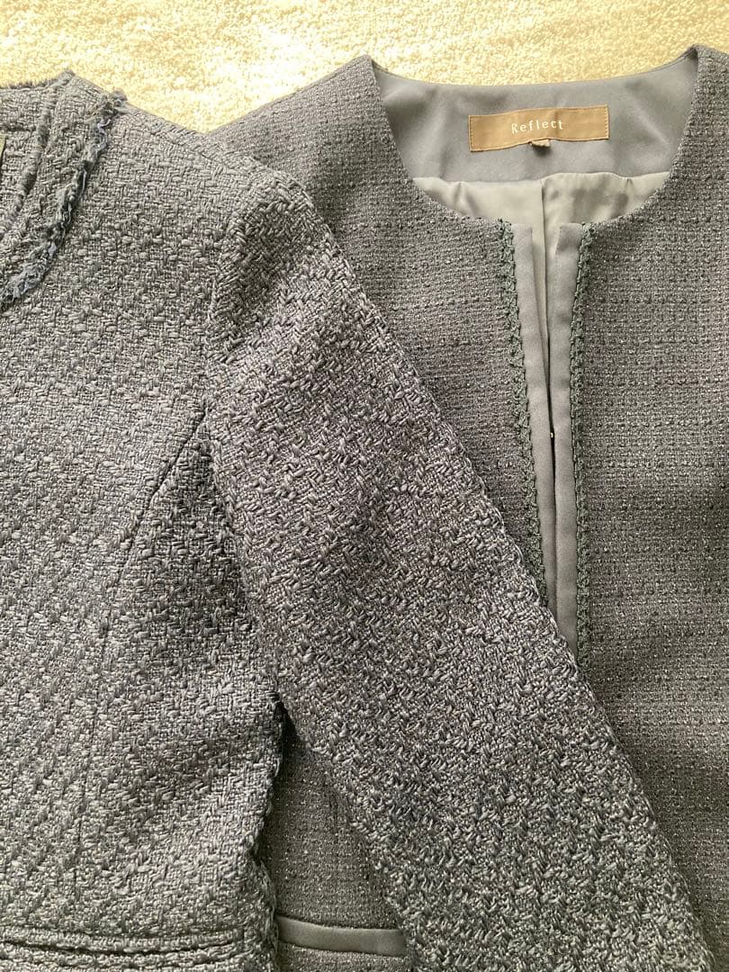 【期間限定お値引き】ツイード　ノーカラージャケット40