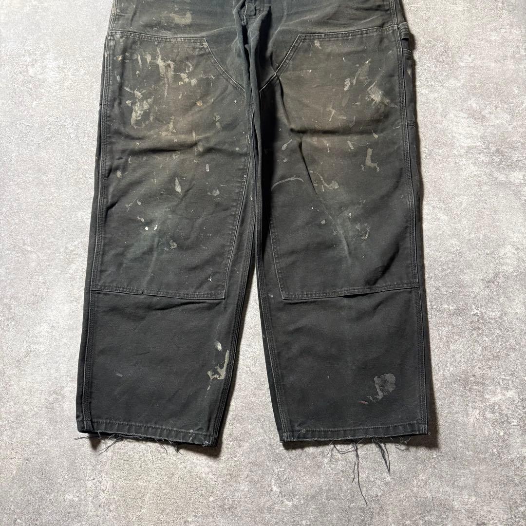 古着 DAKOTA ダブルニー ペインターパンツ W40 L32 ブラック