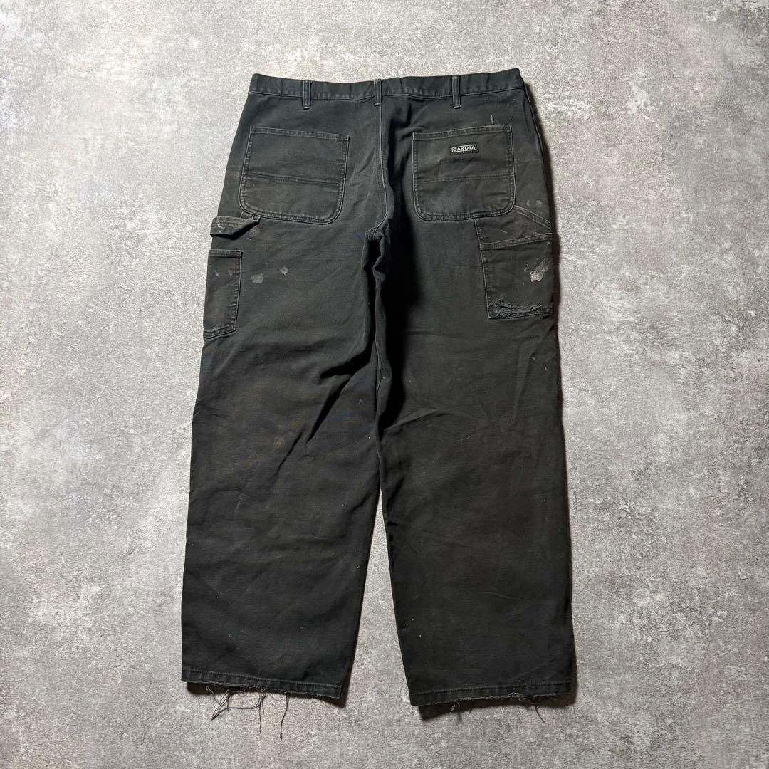 古着 DAKOTA ダブルニー ペインターパンツ W40 L32 ブラック