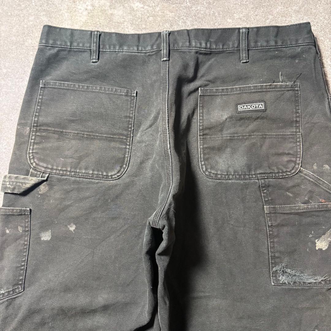 古着 DAKOTA ダブルニー ペインターパンツ W40 L32 ブラック