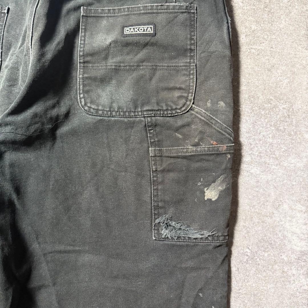 古着 DAKOTA ダブルニー ペインターパンツ W40 L32 ブラック