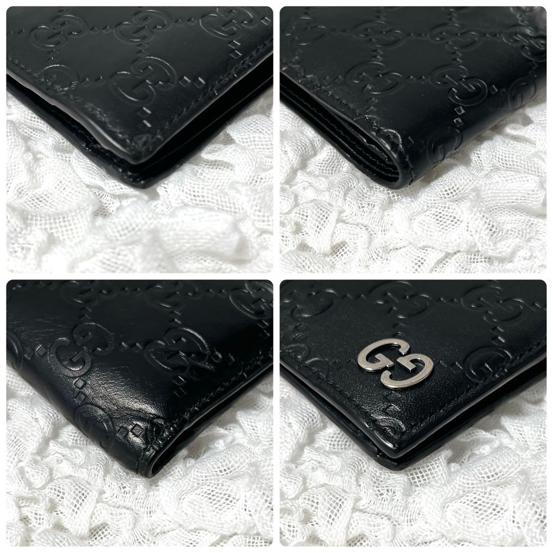 箱付✨ドリアン　グッチ　GG シマ　レザー　二つ折り　財布　インターロッキング