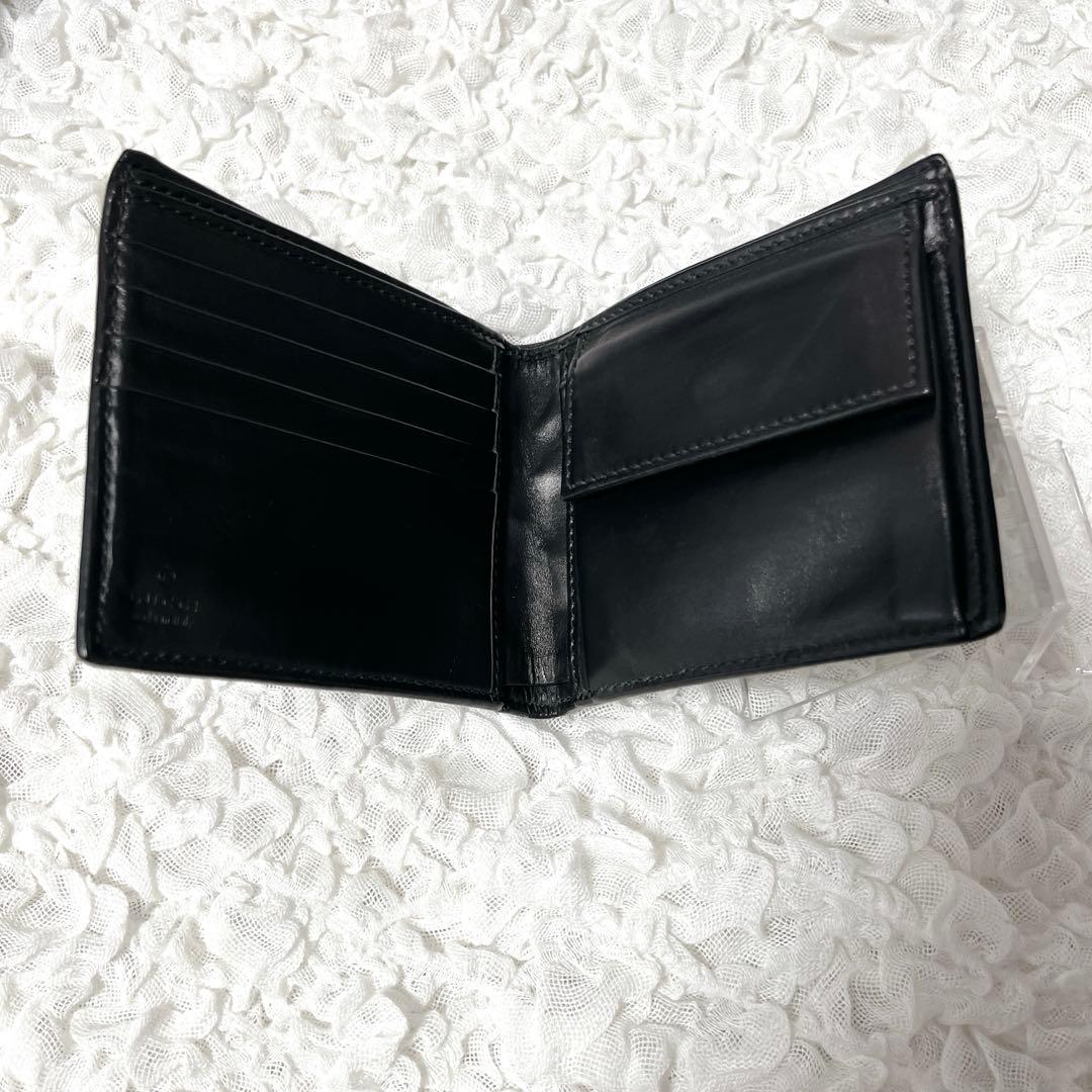 箱付✨ドリアン　グッチ　GG シマ　レザー　二つ折り　財布　インターロッキング