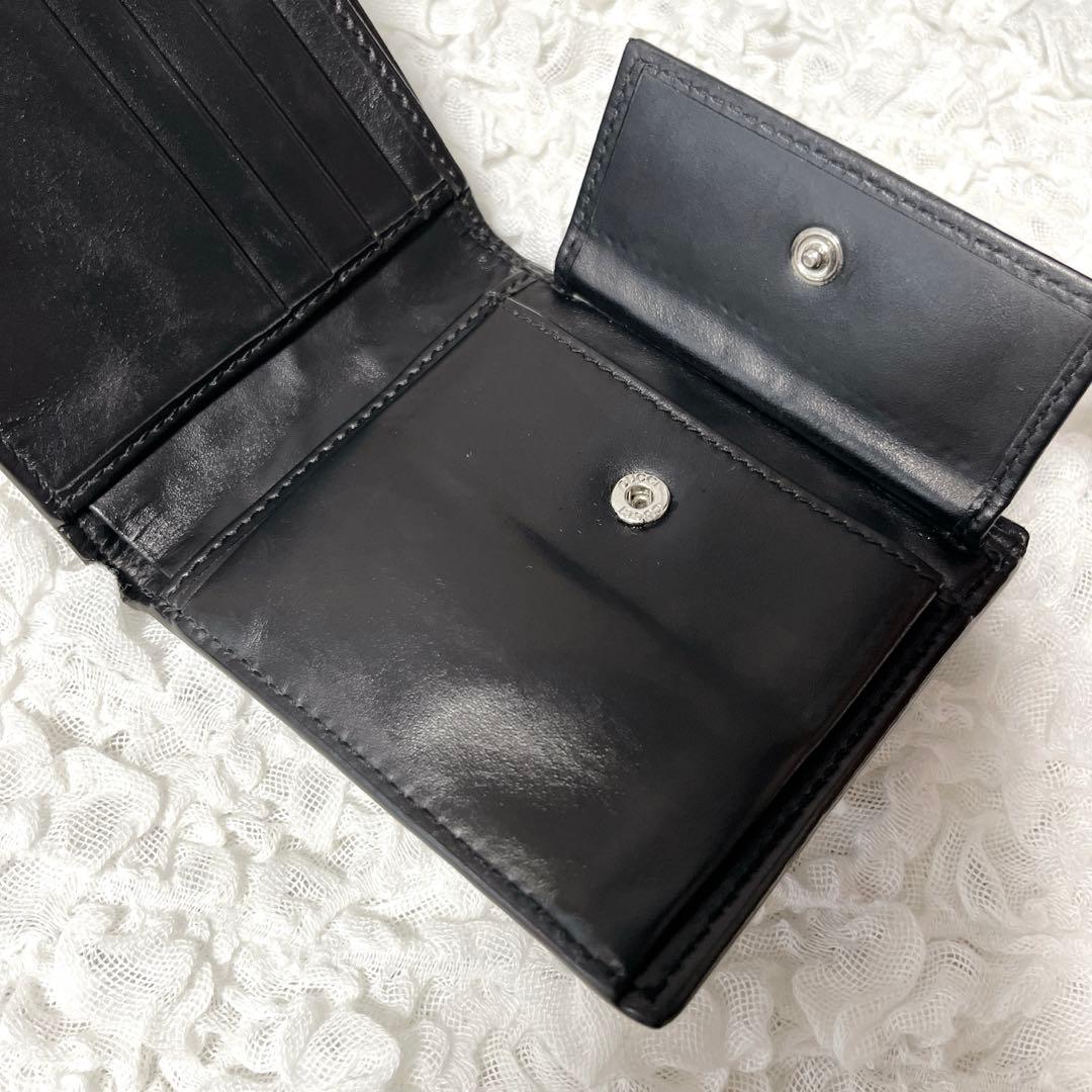 箱付✨ドリアン　グッチ　GG シマ　レザー　二つ折り　財布　インターロッキング