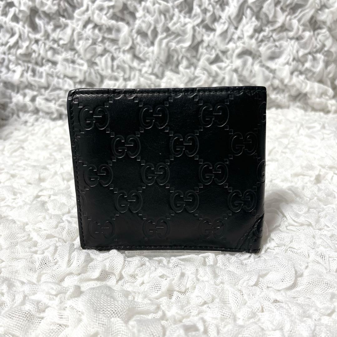 箱付✨ドリアン　グッチ　GG シマ　レザー　二つ折り　財布　インターロッキング