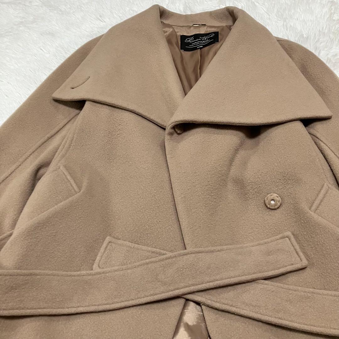 スナイデル プレミアウール カシミヤ混 ロングコート ベージュ ベルト付