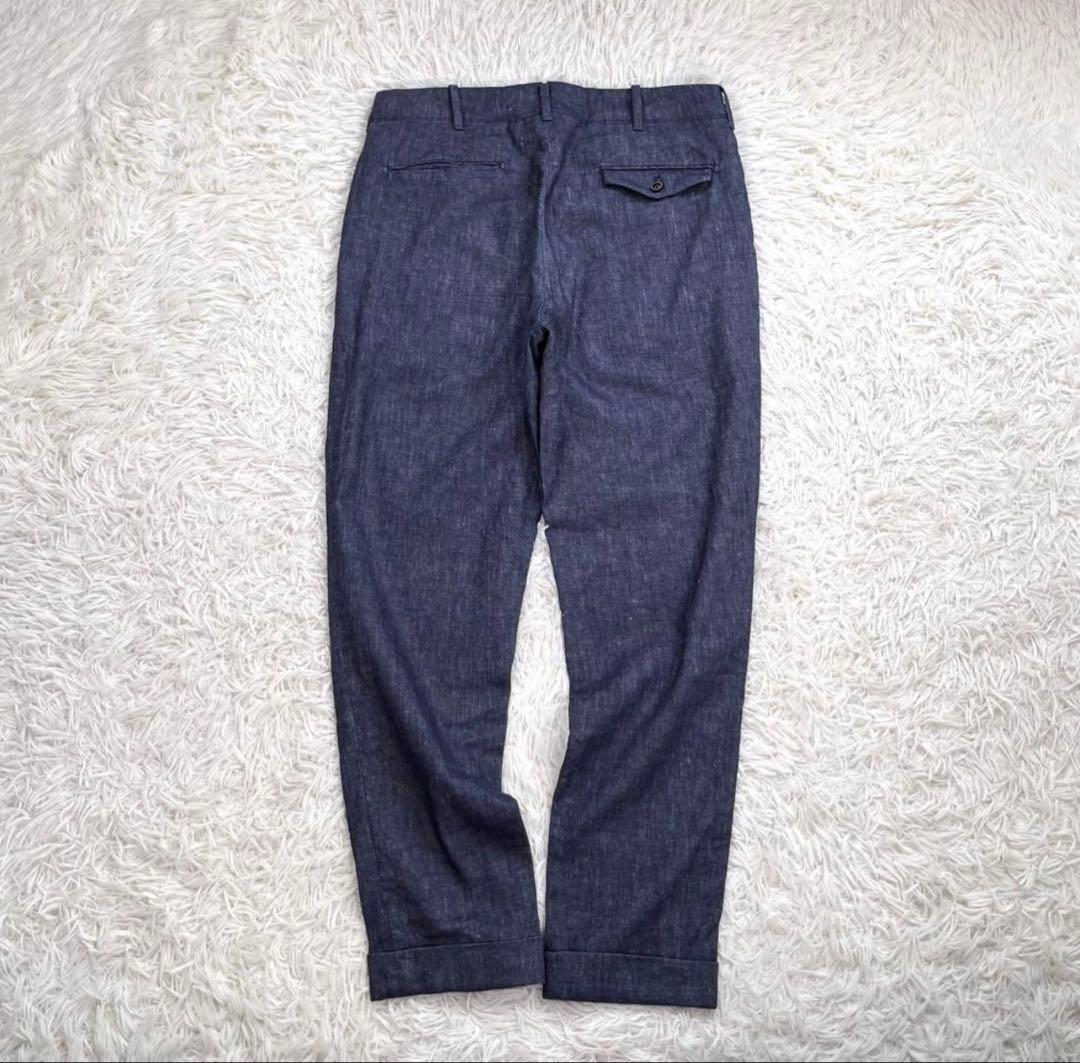 【美品】INCOTEX VERVE リネン&コットン デニム スラックス パンツ