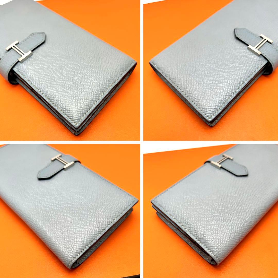 HERMES エルメス ベアンスフレ 希少カラー ライトグレー 財布 長財布