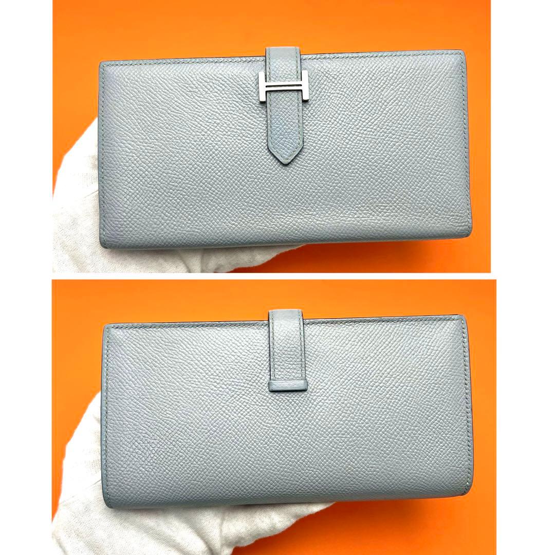 HERMES エルメス ベアンスフレ 希少カラー ライトグレー 財布 長財布