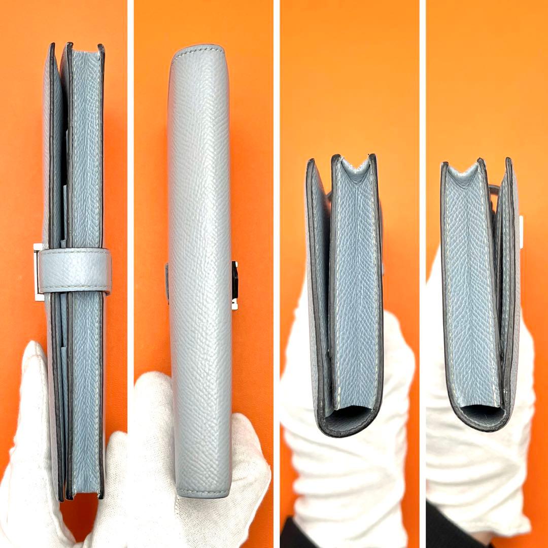 HERMES エルメス ベアンスフレ 希少カラー ライトグレー 財布 長財布