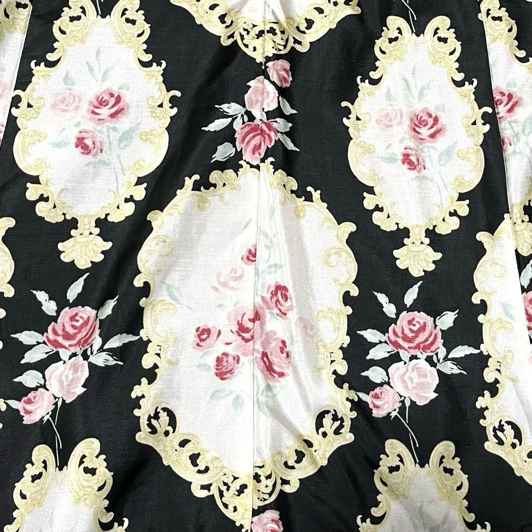 美品　ジーザスディアマンテ　プリンセスコート　ベルト　ファー　アンゴラ　花柄　黒