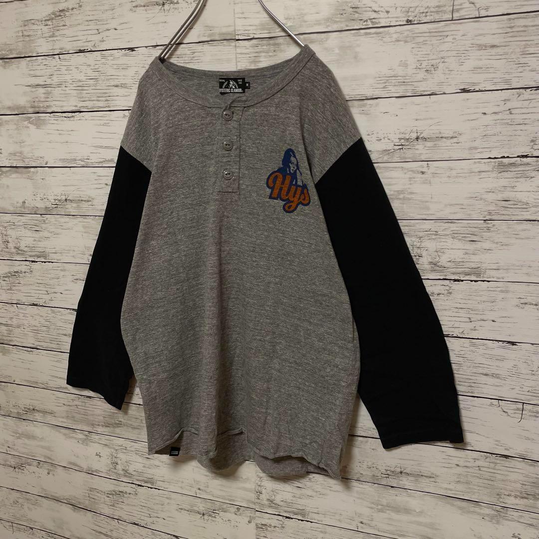 758【入手困難】ヒステリックグラマー♤ビッグロゴ　ラグランTシャツ　希少　美品