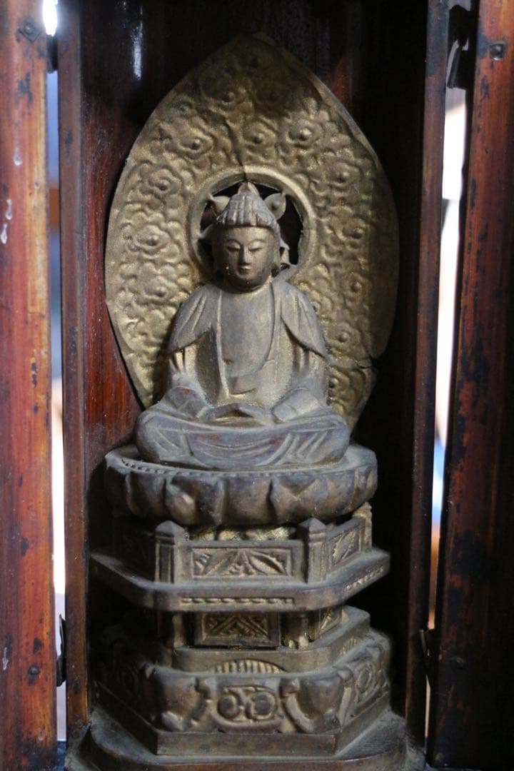 時代厨子入り木製仏像 彫刻仏教美術