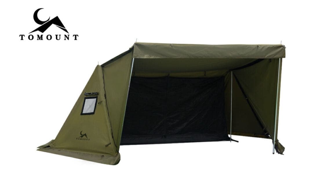TOMOUNT パップテント　カーキ　OP前幕付