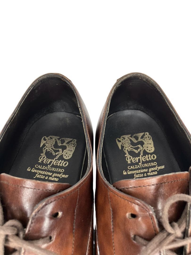 Perfetto ペルフェット ミュージアムカーフ 革靴 茶 26cm
