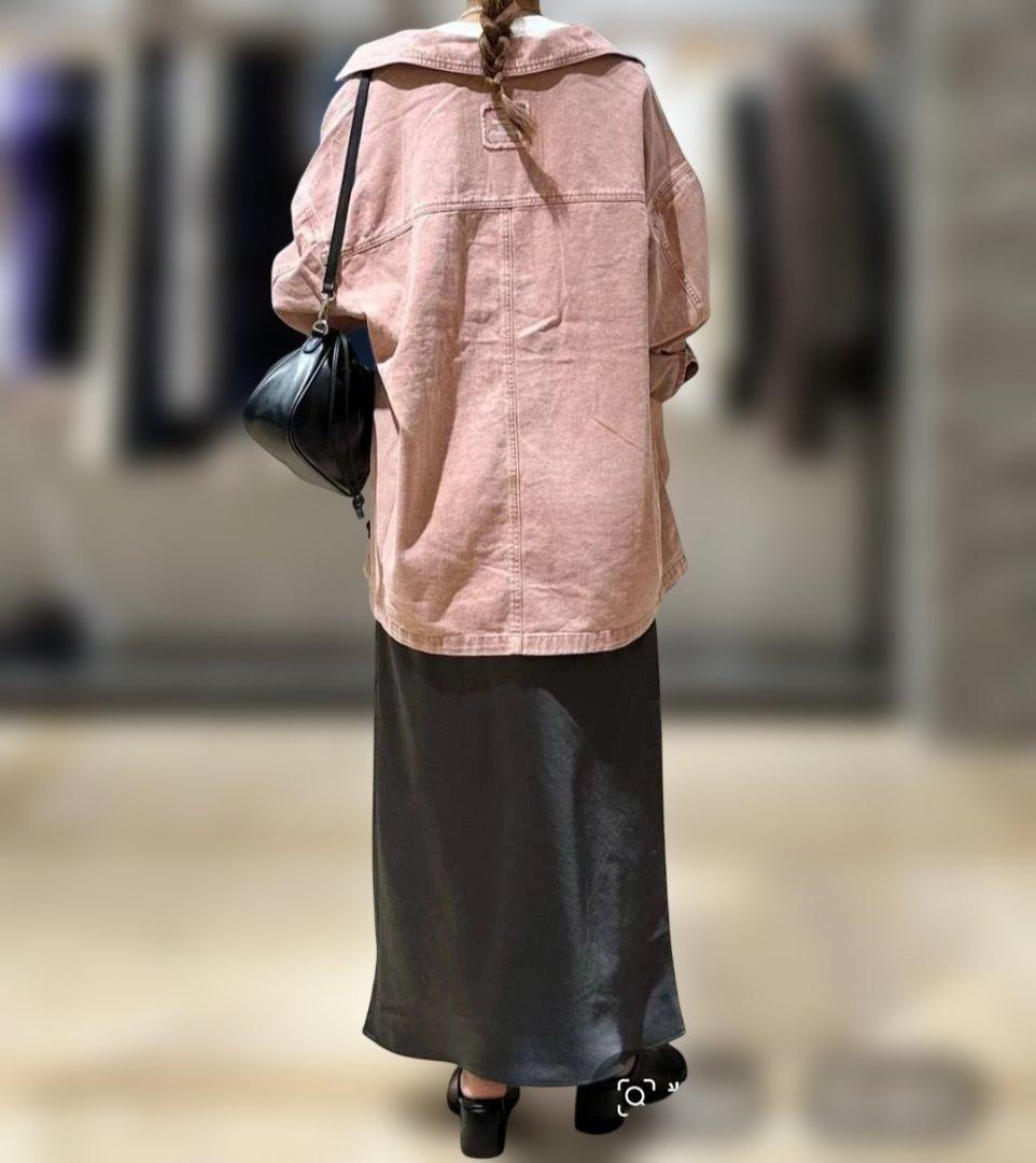 新品　LEPSIM　フリンジパッチ/BIGデニムシャツ　ピンク　完売品