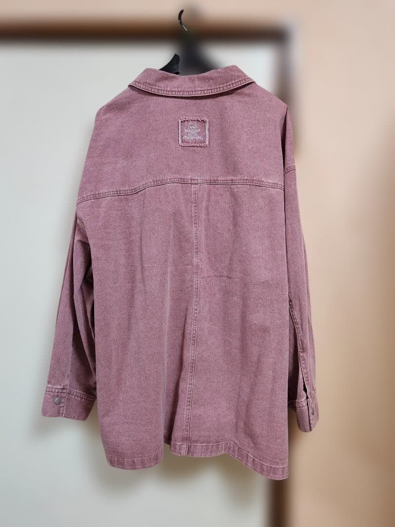 新品　LEPSIM　フリンジパッチ/BIGデニムシャツ　ピンク　完売品