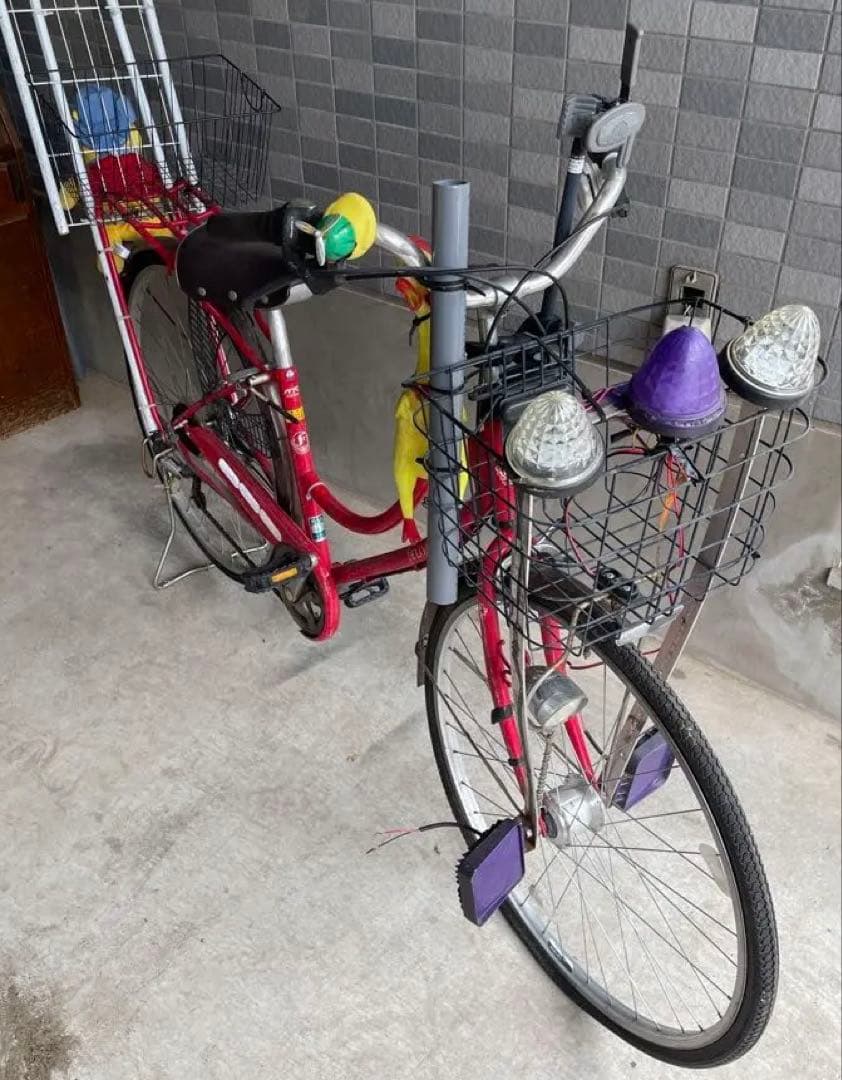 ⭐︎【世界に一台】⭐︎ギア付き改造27インチチャリ　旧デコチャリ残骸有り自転車状態悪