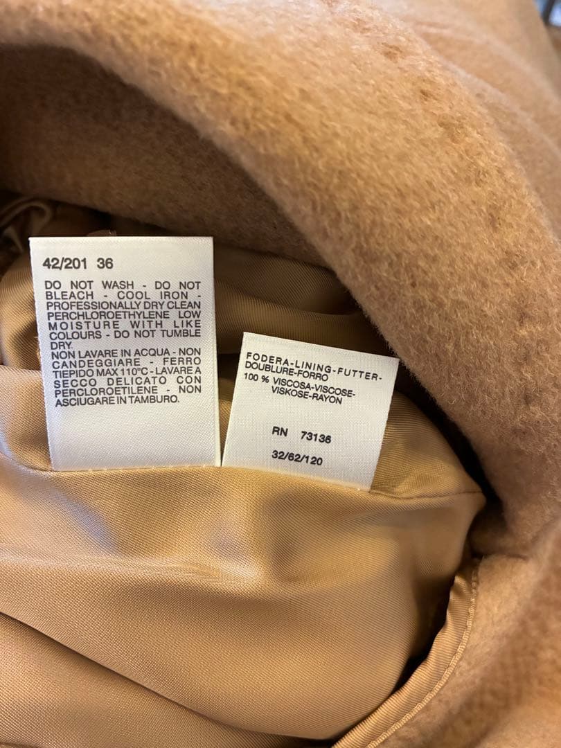 Max Mara 100%キャメルコート 未使用品