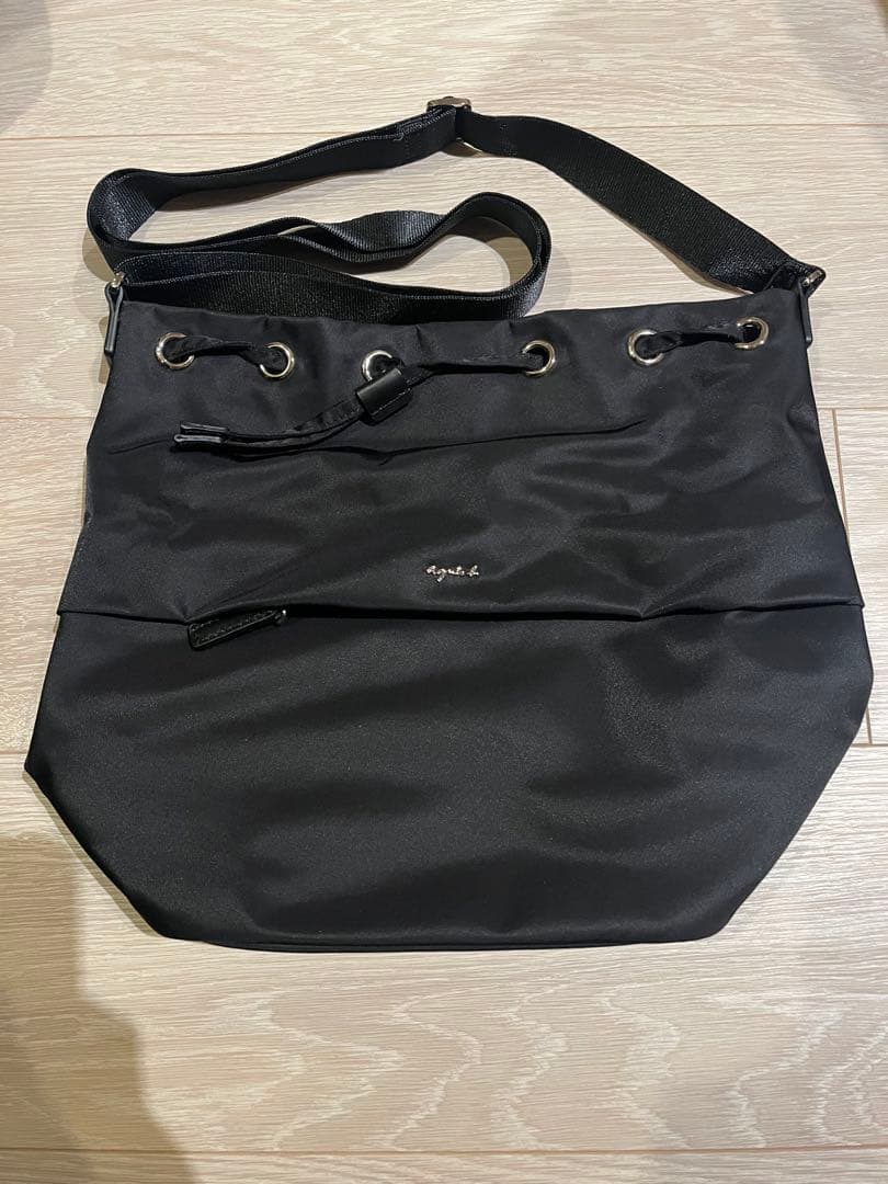 アニエスベー　巾着　ショルダーバッグ NS24－15 ブラック　美品