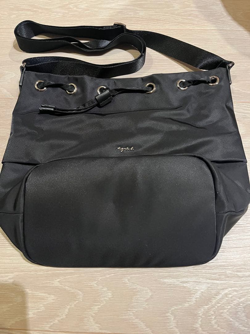 アニエスベー　巾着　ショルダーバッグ NS24－15 ブラック　美品