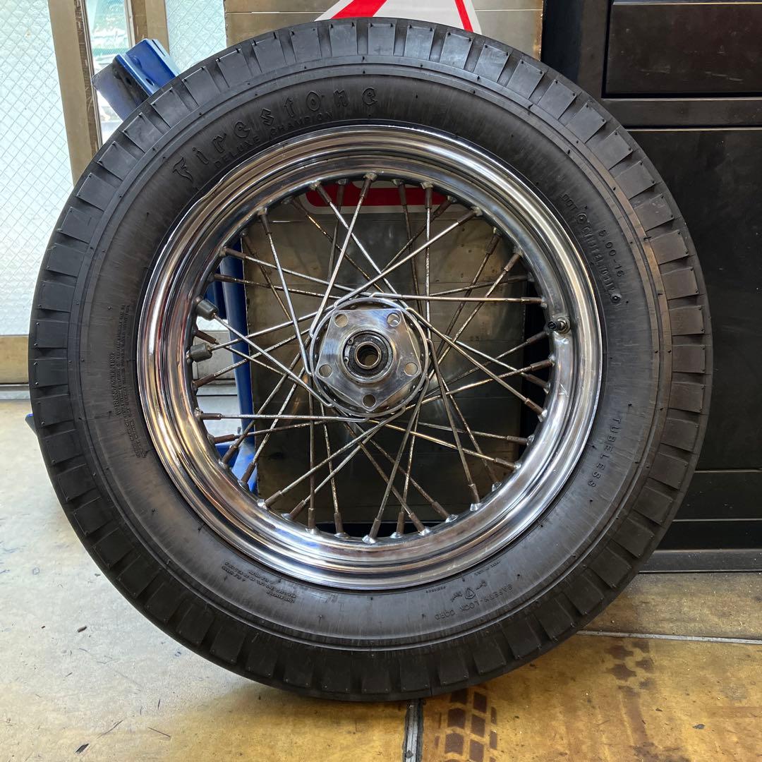 ハーレー　ショベル　16インチホイール　Firestone リプロタイヤ