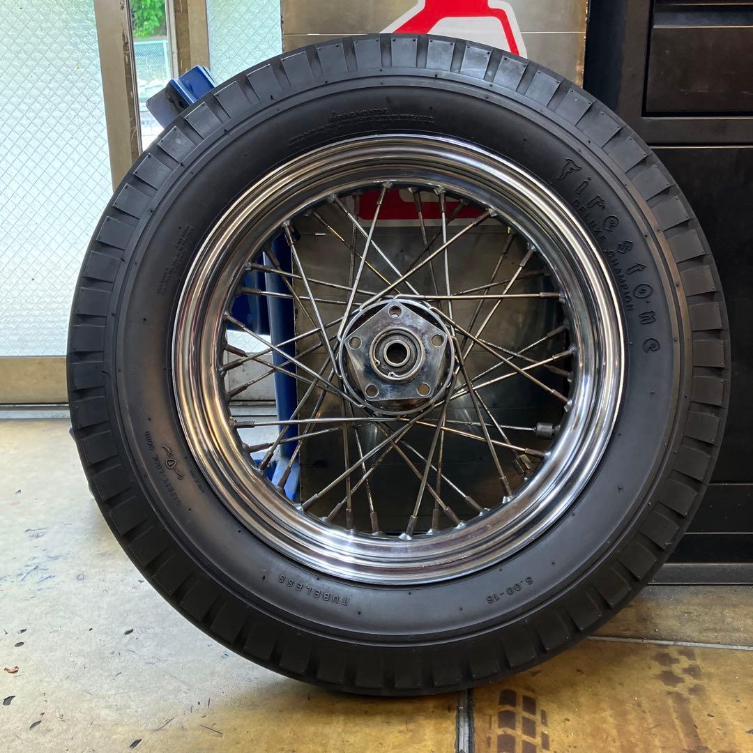 ハーレー　ショベル　16インチホイール　Firestone リプロタイヤ