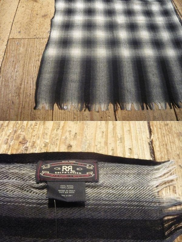 RRL チェック柄マフラー