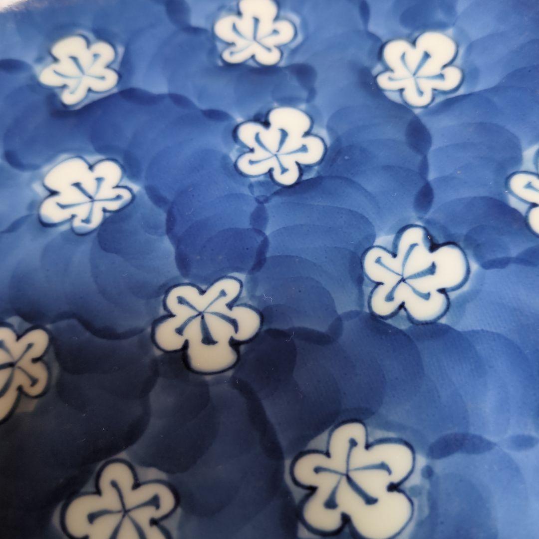 源右衛門、古染風梅紋皿大皿５枚、箱入りセットに