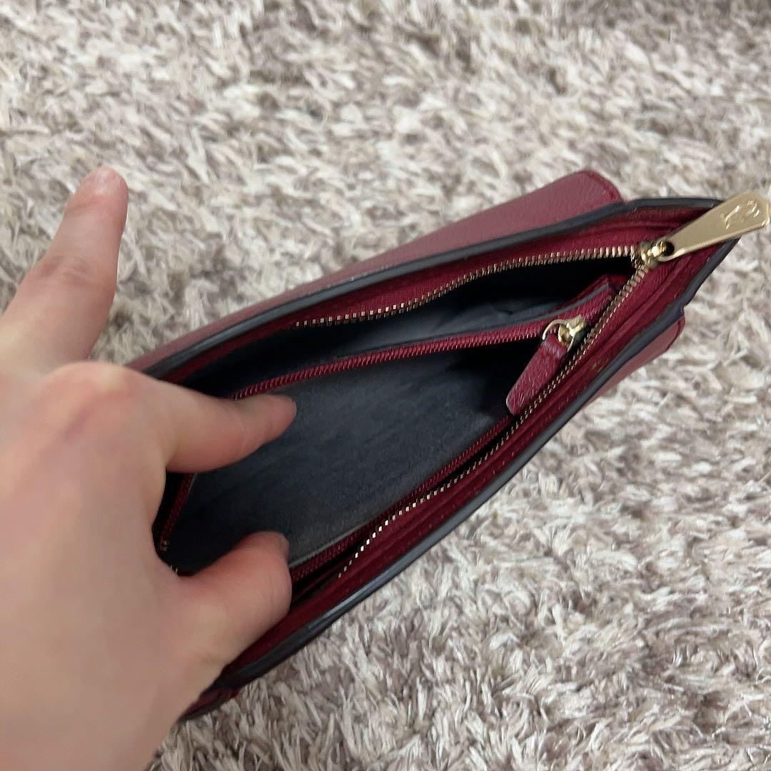 【美品】Cartier バーガンディ レザー クラッチバッグ ポーチ